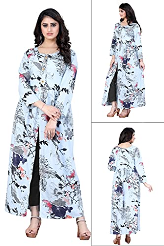 Image of H.E HAMZA ENTERPRISER Printed Crepe Material Brown Western Dress For Women