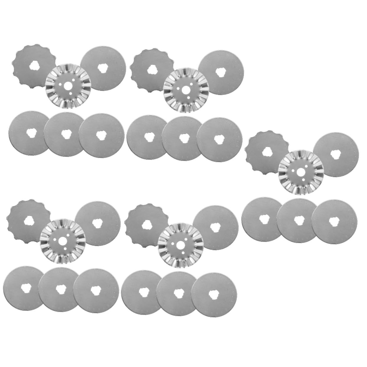 ARTIBETTER 5 Sätze Quilt-rotationsmesser Teil Multi Runden Streugut Ersatzrotorblätter Rotationsschneidklingen Für Stoffe Nähklingen Rostfreier Stahl Silver 6 Stück * 5