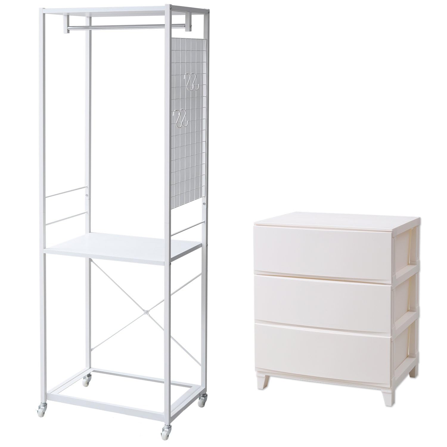 Amazon｜山善(YAMAZEN) ハンガーラック＆チェストセット