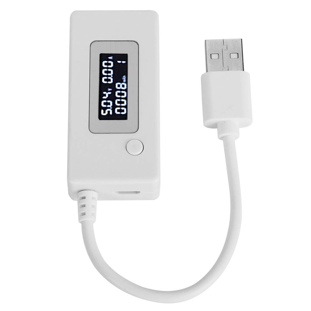 Mavaol USB Voltage Tester, LCD Display, Accurate Voltage, Current, Capacity Measurement, Monitor for Smartphones, Tablets, Power Banks and Devices (White)