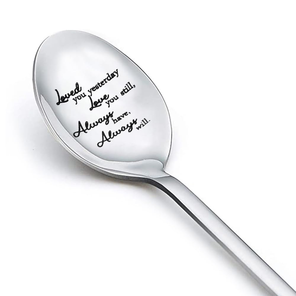 I Love You Spoon Couple Gifts for Him Her Wedding Anniversary Engagement Gifts for Couples Women Men Husband Wife Boyfriend Girlfriend Graduation Holiday Christmas Birthday Gifts for Girls Boys Spouse