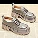 Women's Fashion Patent Leather Platform Oxford Shoes Comfort Round Toe Chunky Heel Lace-Up Non-Slip Lug Sole Business Office Dress Shoes (Gray,8)