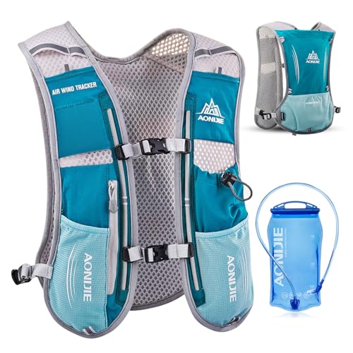 Image of TRIWONDER Running Hydration Vest Water Pack Backpack for Men Women 5L Runner Trail Race Marathon Triathlon Cycling Jogging Hiking Sport Gym (01 Light Blue 5L - with 1.5L PEVA Bladder)