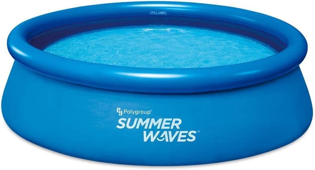 Summer Waves8ft Quick Set Inflatable Above Ground Ring Pool, Garden Backyard Fun Family Friends Summer | Easy-Set Paddling Pool