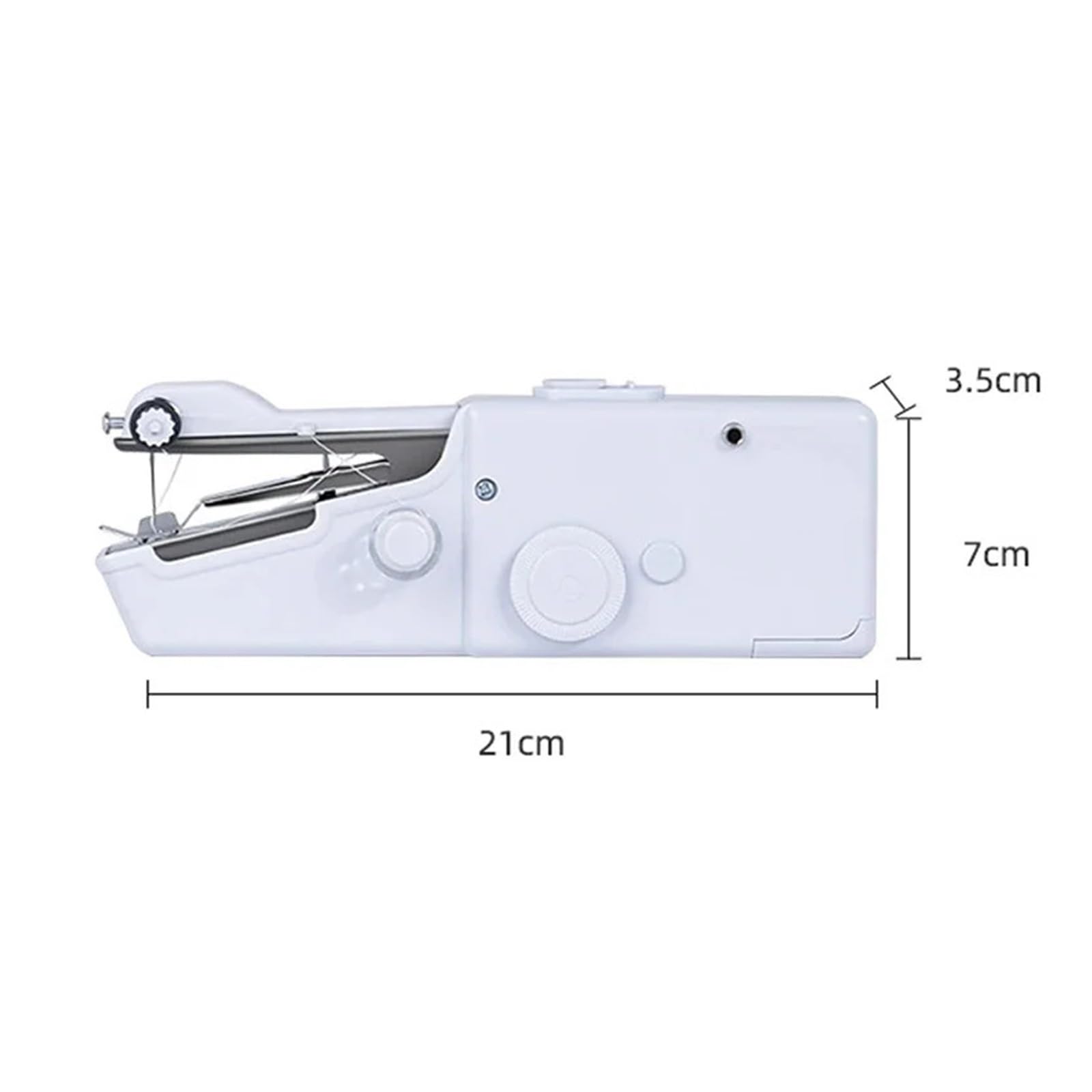 Macchina da cucire manuale portatile Artigianato Piedino domestico Senza corda Abbigliamento Arti Fai te Costruisci rapidamente casa(White D)
