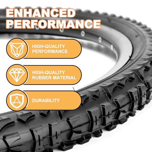 Hycline Mountain Bike Tires Set: 2-Pack 20/24/26×1.95 Inch