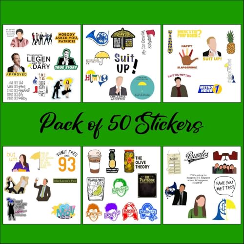 Image of Zesta Aesthetic Stickers for Laptop /Waterproof Anime Decal for Books /Vinyl Sticker for Fridge /Easy to Use Korean Car Sticker Kawaii Cute Stickers (Himym)