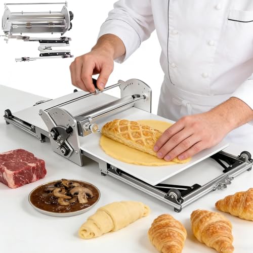 lealovengzh Foldable Electric Dough Sheeter Machine, 2026 New Automatic Dough Roller for Pastry & Pizza Making, 0.07 to 1.18 Inch Thickness Adjustment, Perfect for Home Bakers & Small Businesses