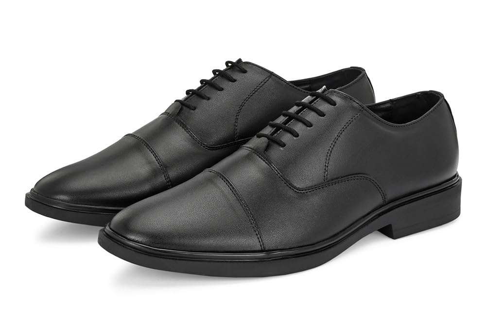 massari Genuine Leather Embossed Upper Laceup Oxford Formal Shoes for Men |Men's Office Shoes-picture-28