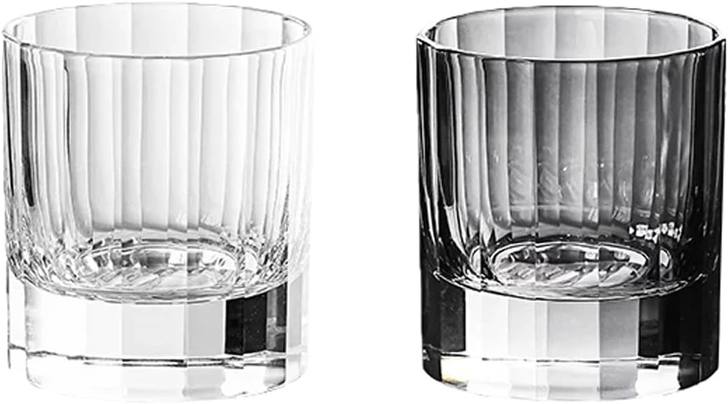 2pcs Bathroom Tumbler Toothbrush Holders, Crystal Glass Toothbrush Cup, Reusable Glass Mouthwash Cups, Countertop Organizer(Transparent+Grey)