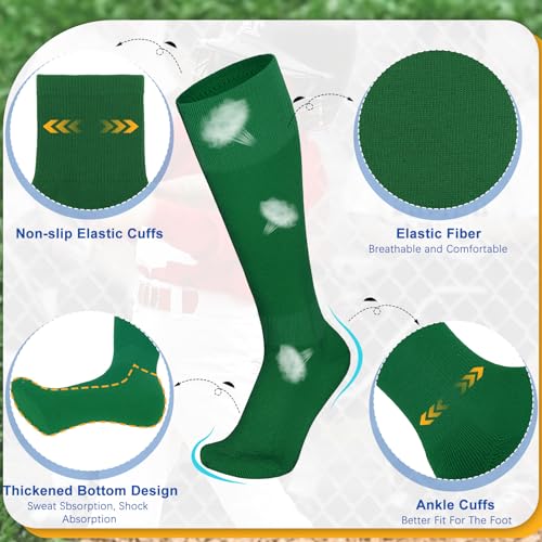 Image of VONMELLI Youth Baseball Belt and Socks Combo, Elastic Softball Belts and Socks for Boys and Adult (2 Pairs of Socks & 1 Belt)
