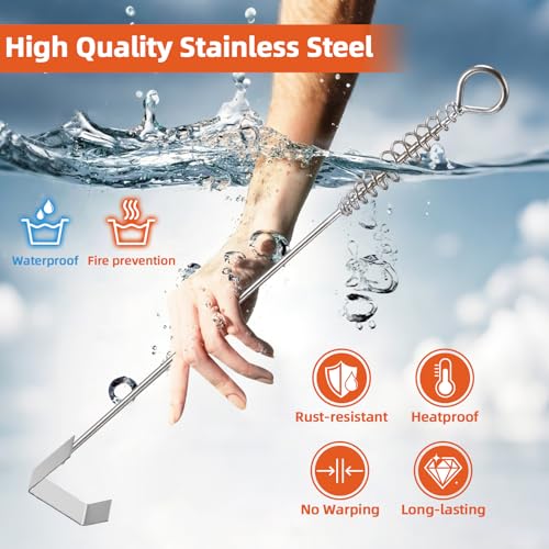 Herramienta para cenizas BBQ de acero inoxidable 18.6 pulg miniatura 6