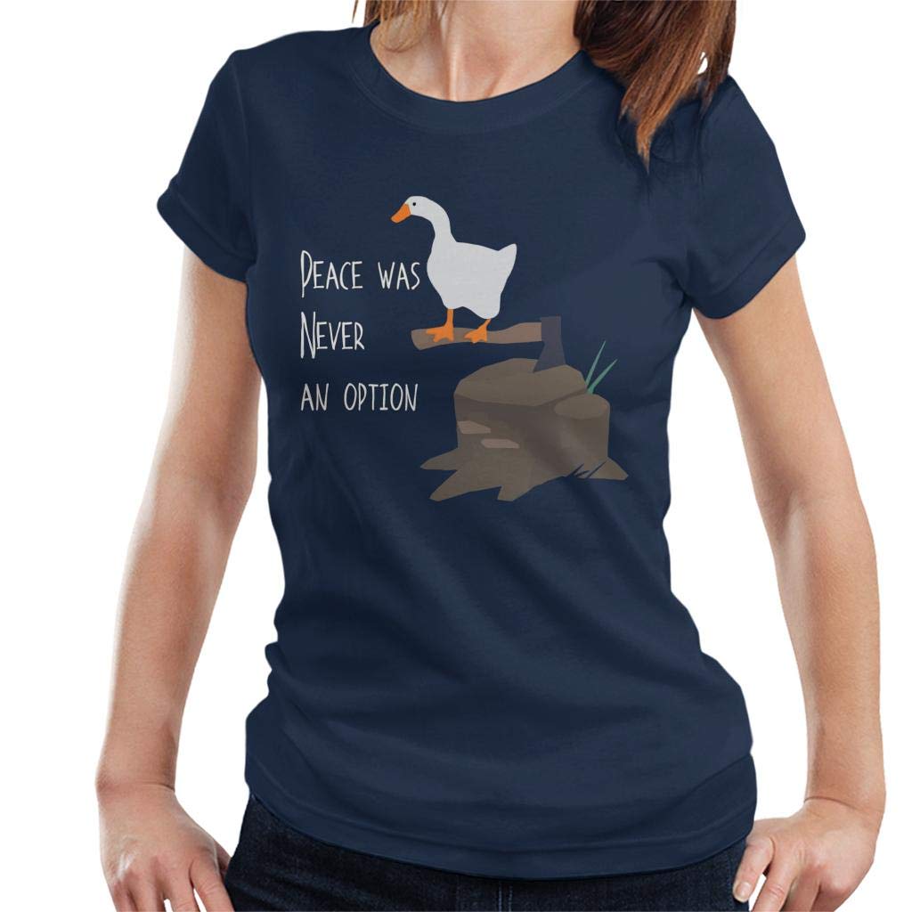Cloud City 7 Peace was Never an Option Untitled Goose Game Women's T-Shirt Navy Blue