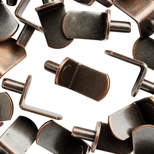 WidgetCo 5mm Antique Bronze L Shelf Pins, Shelf Supports, Architectural Finish (Qty 25)