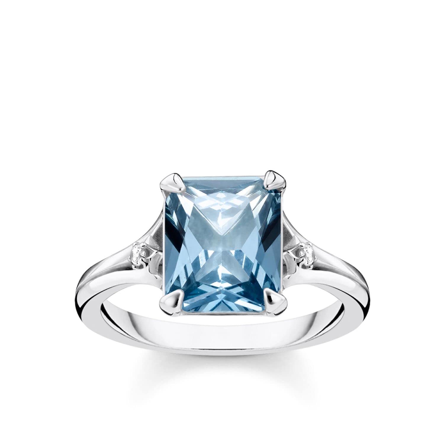 Thomas Sabo Anillo piedra azul con luna y estrella plata de ley 925 TR2297-644-1