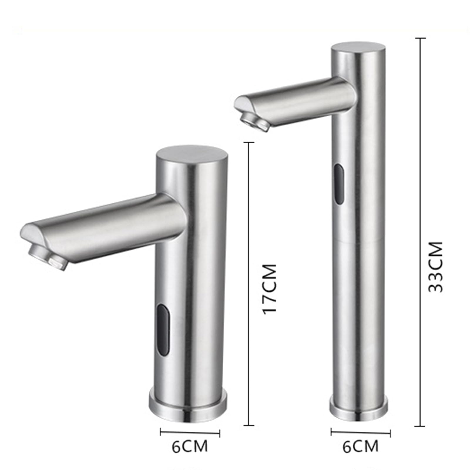 XJTNLB Rubinetto Sensore Automatico Bagno Rubinetto Lavabo Touchless Acqua Calda e Fredda Miscelatore Lavabo in Acciaio Inox,Spazzolato,Alto