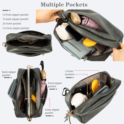 Vegan Leather Crossbody Bags for Women,Large Capacity Cross Body Purses Women Wide Strap Shoulder Handbag4