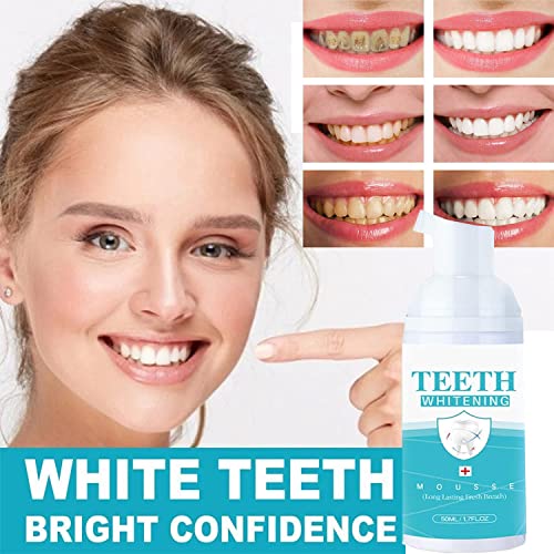 2 Pcs Teeth Whitening Mousse White Foam Teeth Whitening Products, Whitens Teeth & Fresh Breath, Deep Cleaning Toothpaste, Travel Friendly, Easy To Use, Toothpaste Foam Replacement Mouthwash #TOP4