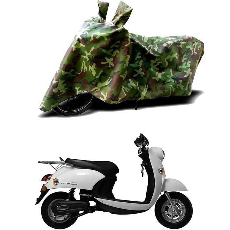 Image of 100% Water Resistant Full Bike Scooty Two Wheeler Body Cover Compatible for Benling Kriti LA /UV-Rays /Heat Protection /Birds Dropping /Scratchproof /Dust Proof /Waterproof /All Varient[Green MJ]