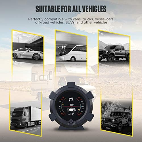 AUTOOL X95 GPS Car Digital Inclinometer Level and Angle Gauge Bevel Tilt Angle Gauge GPS Speedometer Car Head Up Display with MPH KMH for DC5-28V Off-Road