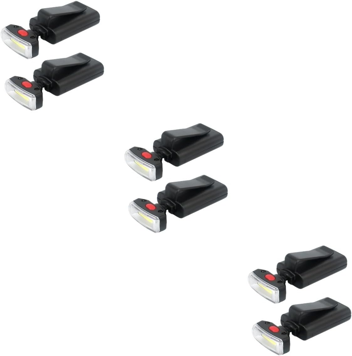 Toyvian 6pcs Clip Led Hat Lights for Outdoor Activities Hands Visor Floodlights for Camping Fishing Hiking and More Portable Pocket Black