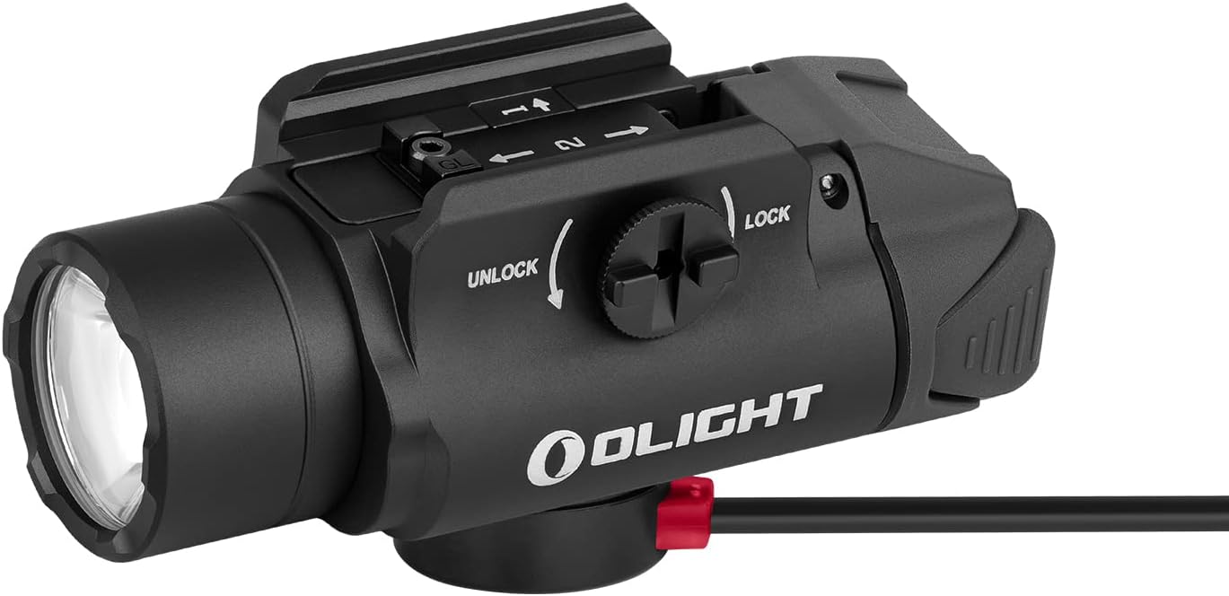 OLIGHT PL-3R Valkyrie LED Tactical Flashlight, 1500 Lumens Rail-Mounted Light, Rechargeable Weaponlight with Built-in Battery, Rail Locating Keys for 1913 Picatinny, GL Style, Black