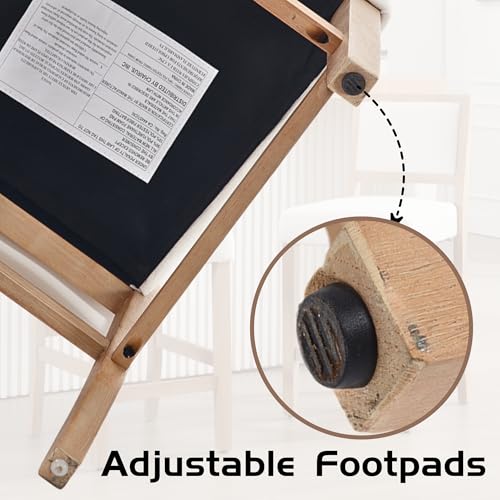 Butacos de altura para barra de 26 pulgadas, juego de 4 unidades en color beige con respaldo, asiento tapizado en lino y estructura de madera sólida para pub en casa, isla de cocina o barra desayunadora miniatura 5