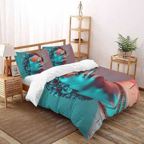 Housse de couette double imprimé 3D Les Tendances en microfibre avec zip invisible 200x200