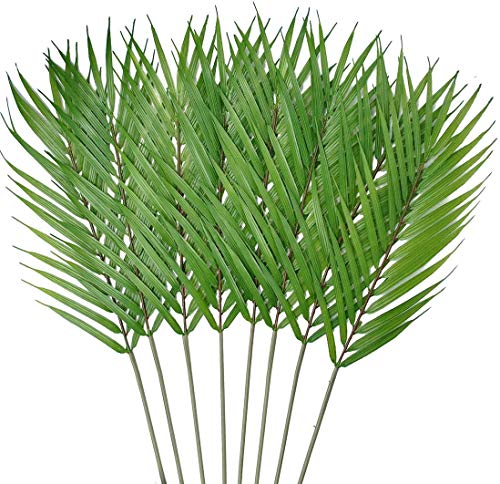 8 Pack Artificial Palm Leaves Faux Plants Palm Leaf Greenery Tropical Palm Tree Leaves for Palm Wedding Arrangement Jungle Party Decorations