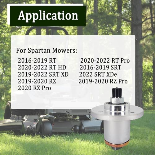 437-0005-00 Lawn Mower Deck Heavy Duty Spindle Compatible with Spartan Mowers 2016-2019 RT, 2020-2022 RT Pro, 2020-2022 RT HD, 2016-2019 SRT, 2019-2022 SRT XD, 2022 SRT XDe, for 54 61 72 Inch Decks by LYM APEX - Used condition - Image 2