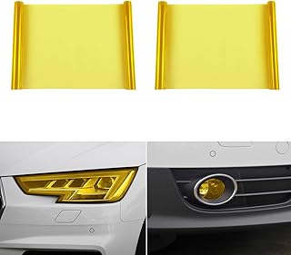 1797 Yellow Light Tint Film for Car Headlight Fog Tail Lights Tinted Vinyl Wrap Accessories Self Adhesive 48 inch x12 inch 2 pcs
