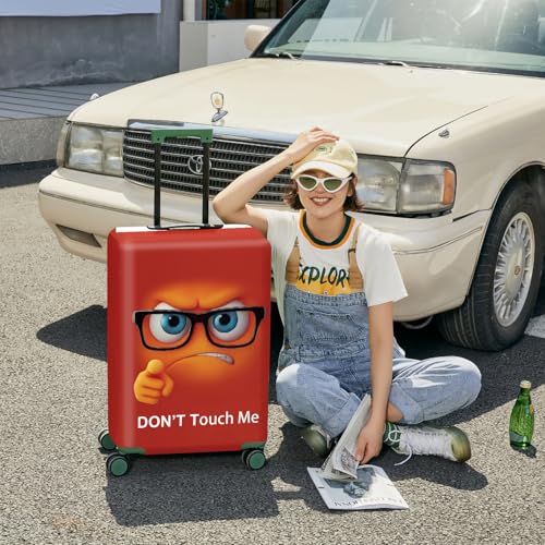 ANNA QUEEN Red Don\'t touch me Travel Luggage Cover Suitcase Protector Suitcase Cover Anti-Scratch,Stretchable Fit for 18-32Inch Luggage,Travel Bag Cover Washable S(fits 18-21inch suitcase) - Thumbnail 7