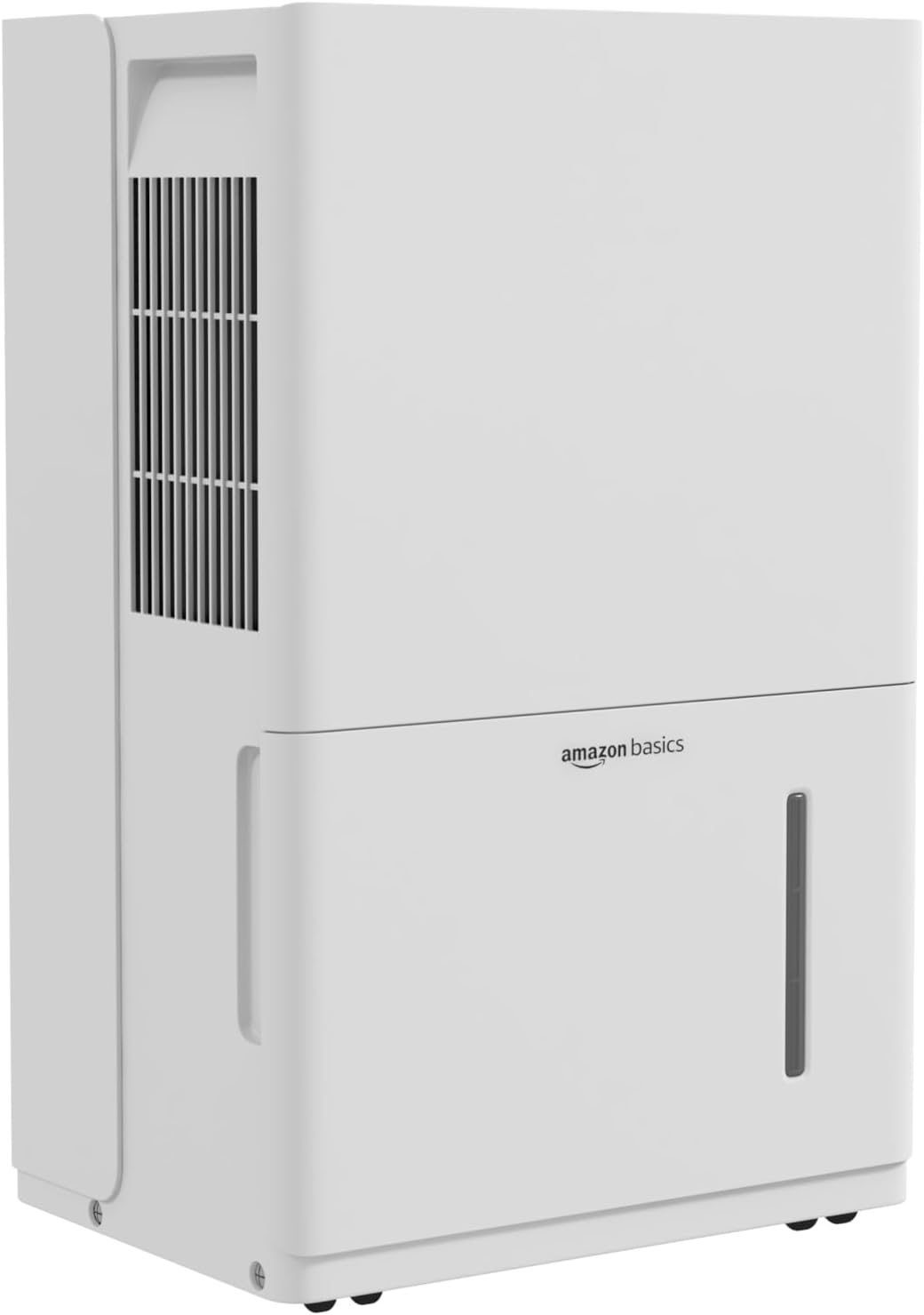 Amazon Basics 50-Pint Large Dehumidifier with Pump, Energy Star Certified, Humidity Control, Auto-Defrost, Timer, Overflow Protection for Rooms up to 4000 SFT, White