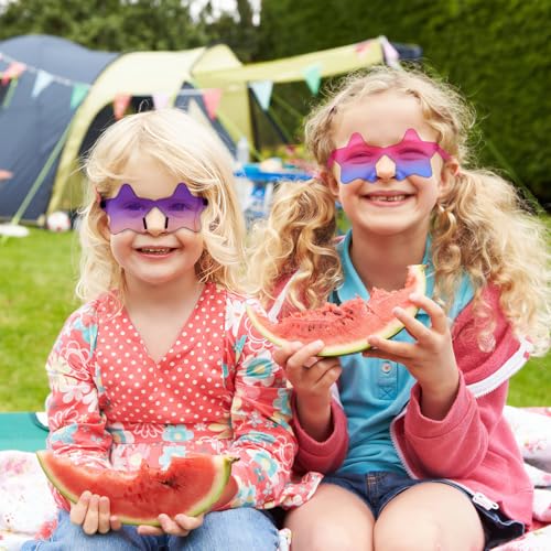 Matcheck 24/48 Heart/Star Shaped Sunglasses Kids Rimless Party Glasses Transparent Colored Funny Boy/Girls Birthday Favors4