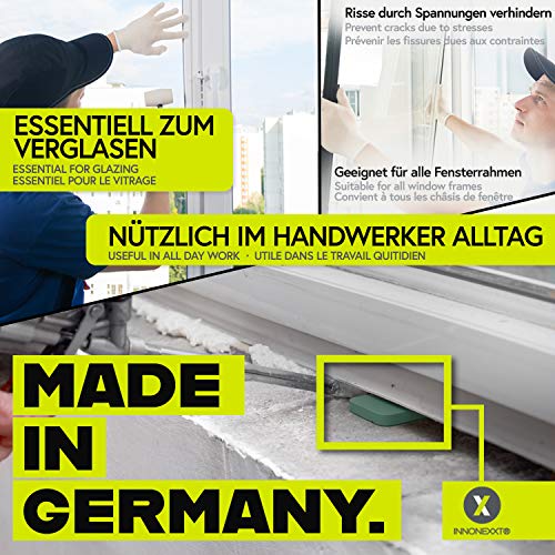 INNONEXT® Abstandshalter | Verglasungsklötze | 24 x 100 mm, 600 Stück Mix | Made in Germany | im Set: 1, 2, 3, 4, 5, 6 mm | Unterlegplatten, Abstandshalter, Distanzklötze aus Kunststoff, Abstandhalter