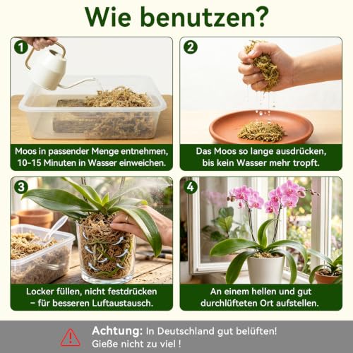 Halatool 500g Sphagnum Moos für Pflanzen,Natürliches Langfaser Torfmoos – Ansicht 6