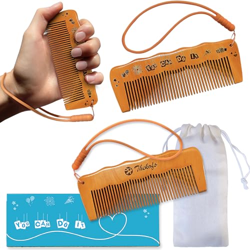 Image of THEKOFS Labor Comb - Natural Pain Relief for Childbirth - Wooden Comb with Birth Affirmation - Labor and Delivery Essential