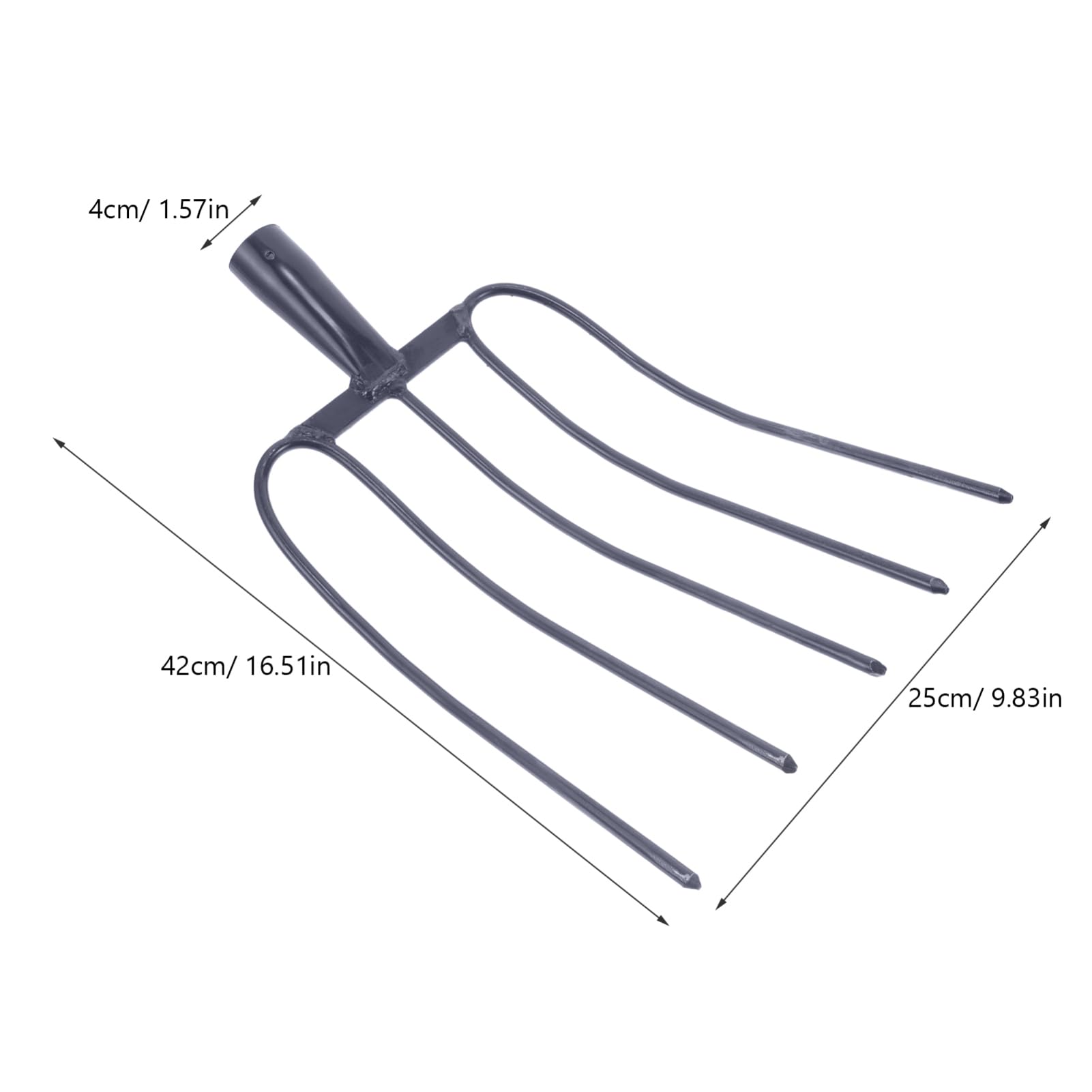 IWOWHERO Prong Manure Fork Multi Functional Farming Tool for Grass Hay and Manure for Use Iron Construction