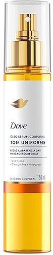 Dove Óleo Corporal Sérum Tom Uniforme Vitamina E e Óleo de Rosa Mosqueta 150ml