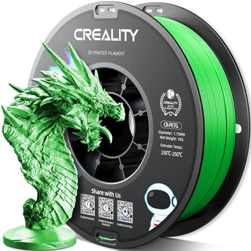 Official CR PETG 3D Printer Filament 1.75mm 1KG (2.2lbs), High Precision, Strong Toughness, Odorless, Better Flow Moistureproof 3D Printing Ender Filament, Green Petg-1kg Green