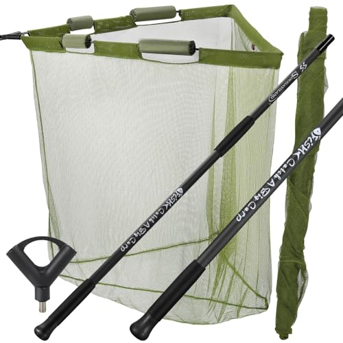 Sougayilang Siatka do łowienia karpi 106 cm (40 cali) – Siatka wędkarska – 2m teleskopowy uchwyt z włókna węglowego, wytrzymały pływający design dla dużych karpi – z torbą do przenoszenia