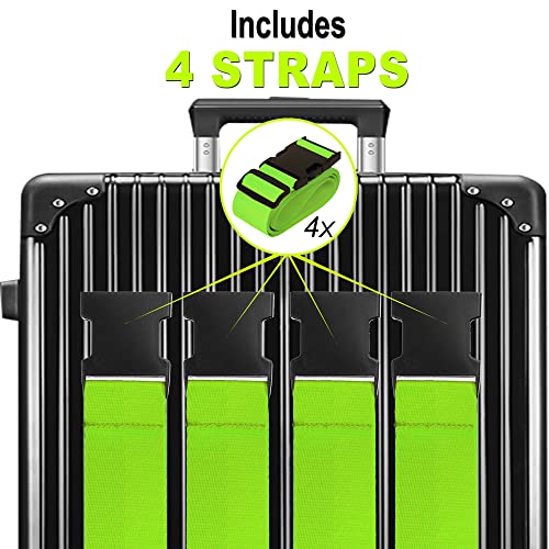 Luggage Straps For Suitcases Tsa Approved Travel Belt 4 Pack By Chelmon(Green) #TOP2