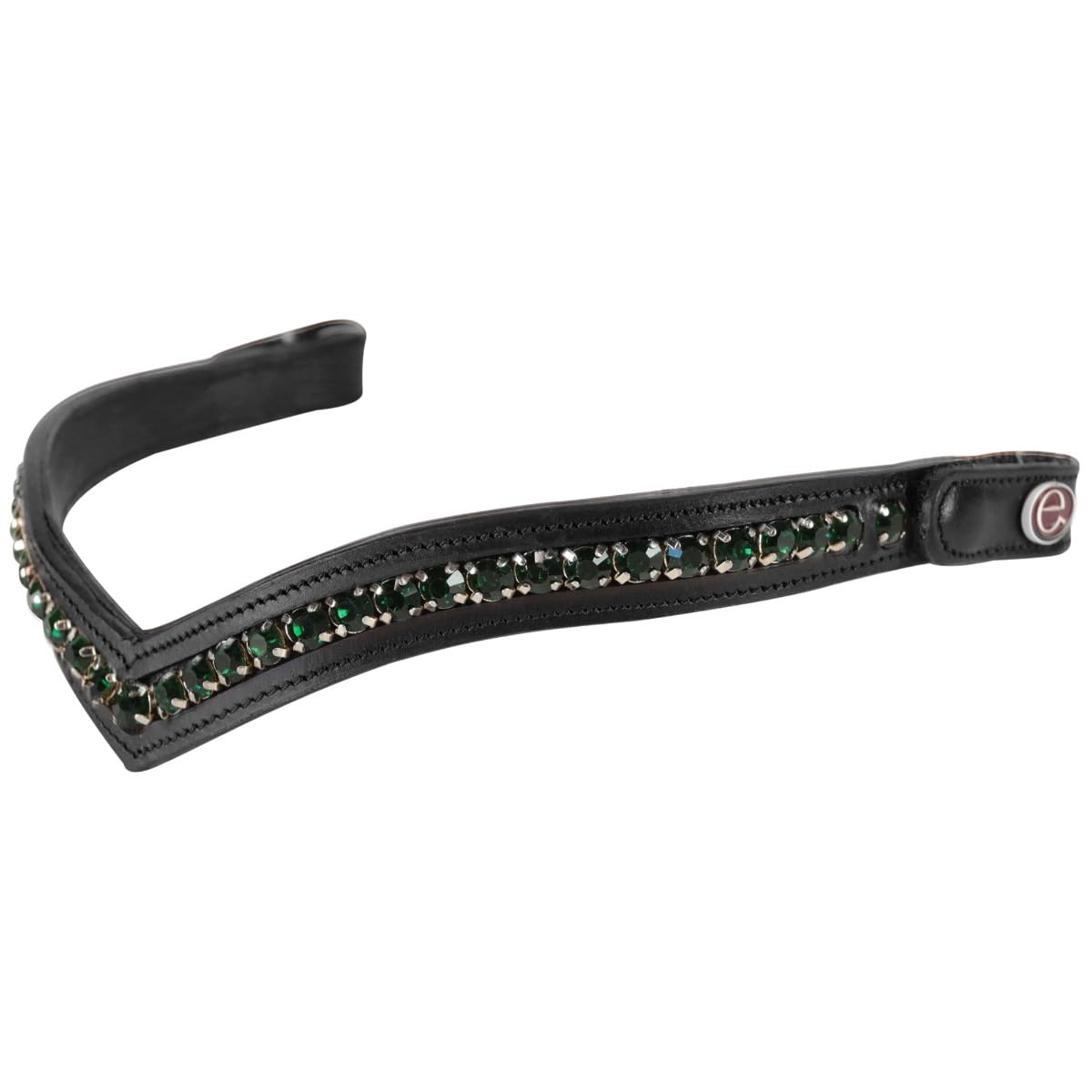 Frontalino Shaped Emerald con Bottone, Materiali Morbidi e Resistenti, Confortevole e Efficiente, Decorazioni di Pregio, Stile Unico