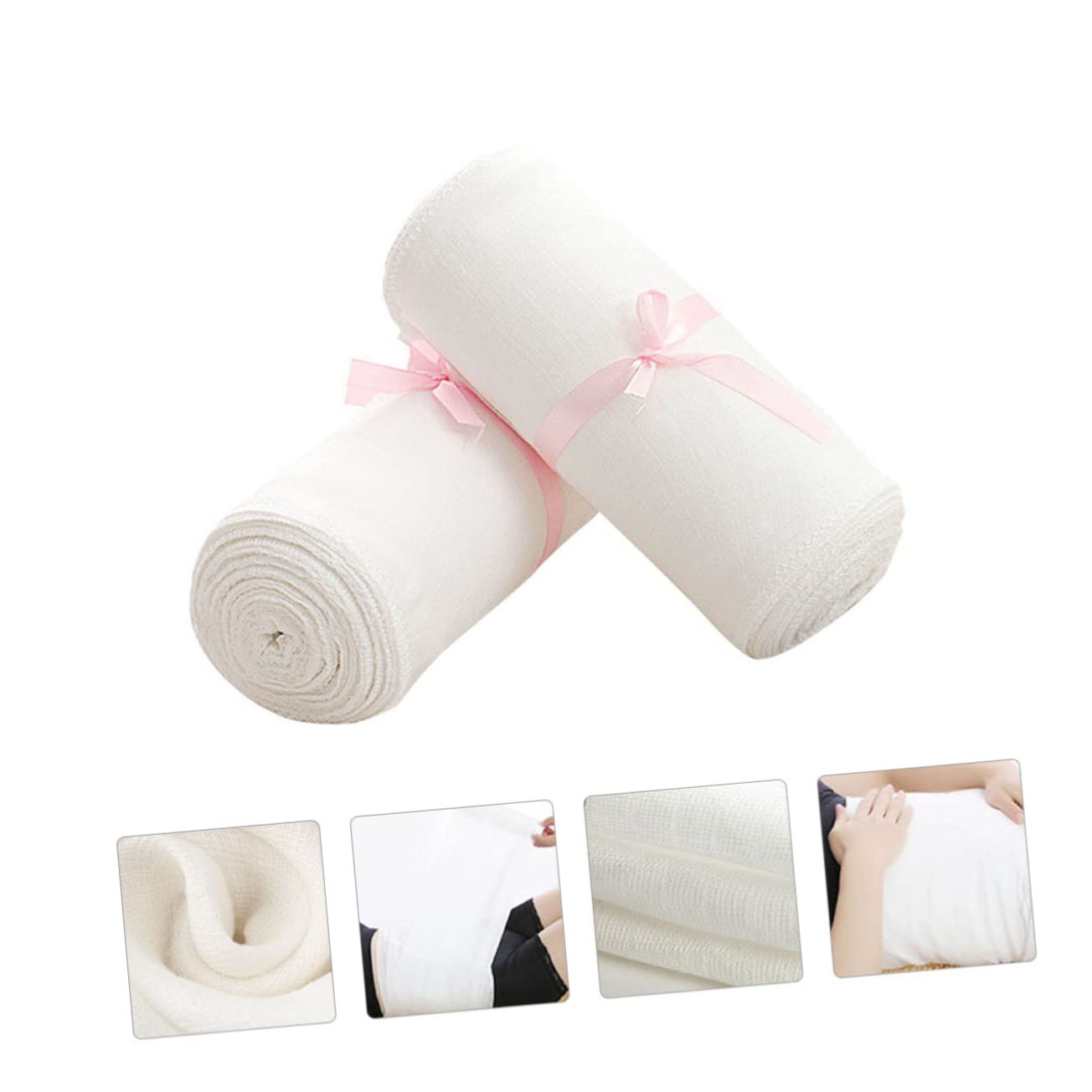 2rolls Postpartum Belly Band Breathable Abdominal Binder Waist Fixing Wrap for Recovery after Birth Comfortable Gauze Material Essential Support for Moms