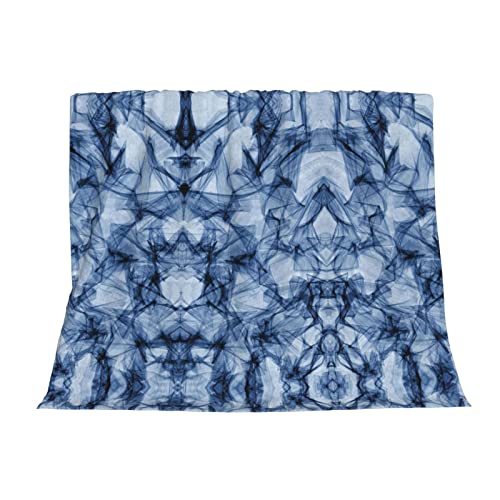 Couverture microfibre bleue plaid lit voyage camping doux - 4