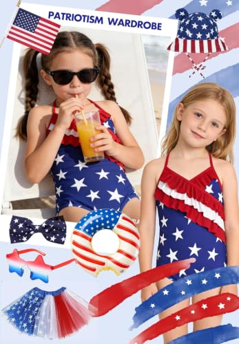 Image of Zando One Piece Swimsuit Toddler Girls 2-10 Years - Sleeveless Cute Swimwear Quick Dry Bathing Suits Summer Beach Wear