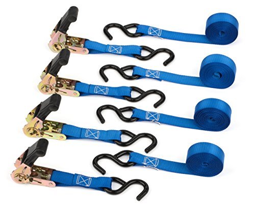 Ratchet Straps by Vault - 4 Pk | 15 Ft - 500 Lbs Load Cap - 1500...