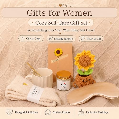 Women's Birthday Self-Care Gift Basket, Sunflower-Themed Sunshine Gift Sunshine Care Gift Set,Christmas Birthday Gift, Dedicated to Women, Mothers, Best Friends, Wives - Image 3
