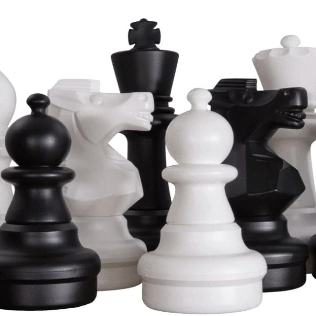 Garten-Schachfiguren Set – 32 XXL Figuren aus PVC, UV-beständig & wasserfest – König 30 cm – Ohne Schachbrett