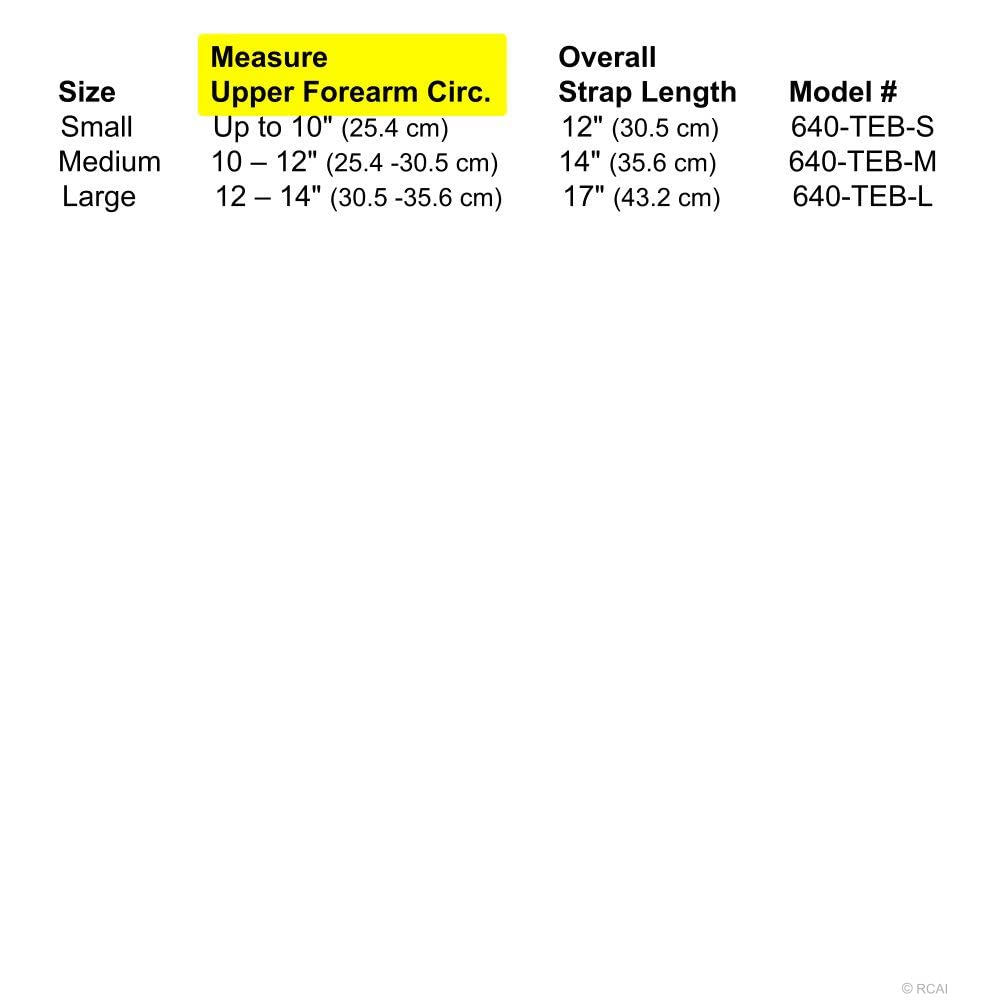 RCAI Tennis Elbow Brace for Men & Women, Golfer's Elbow Relief, Medical Grade Relief for Tennis Elbow - Made in USA - (Small)